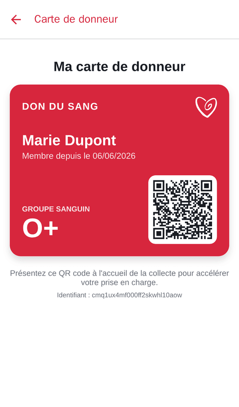Carte de donneur