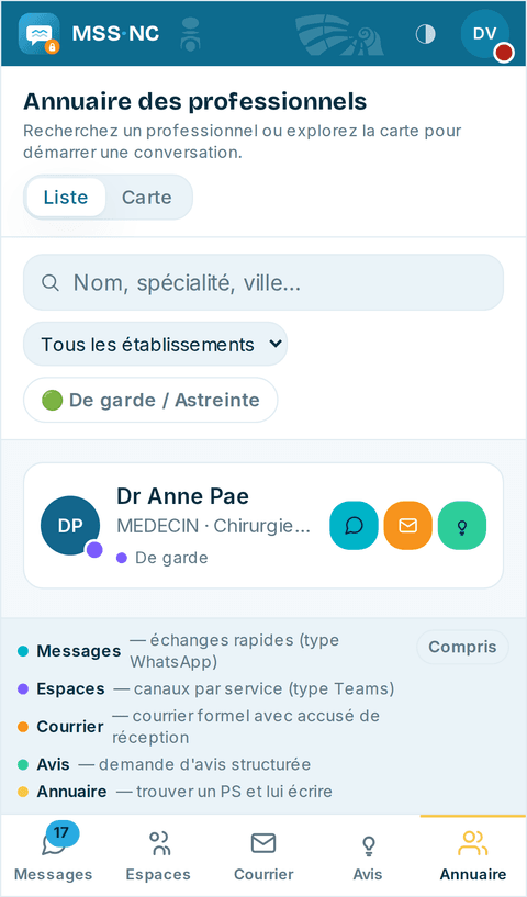Annuaire des professionnels