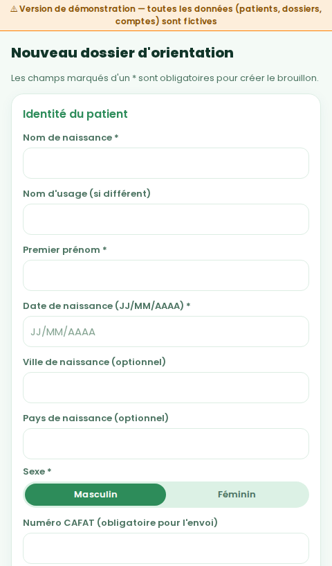 Créer une demande